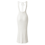 White sleeveless open back lounge dress