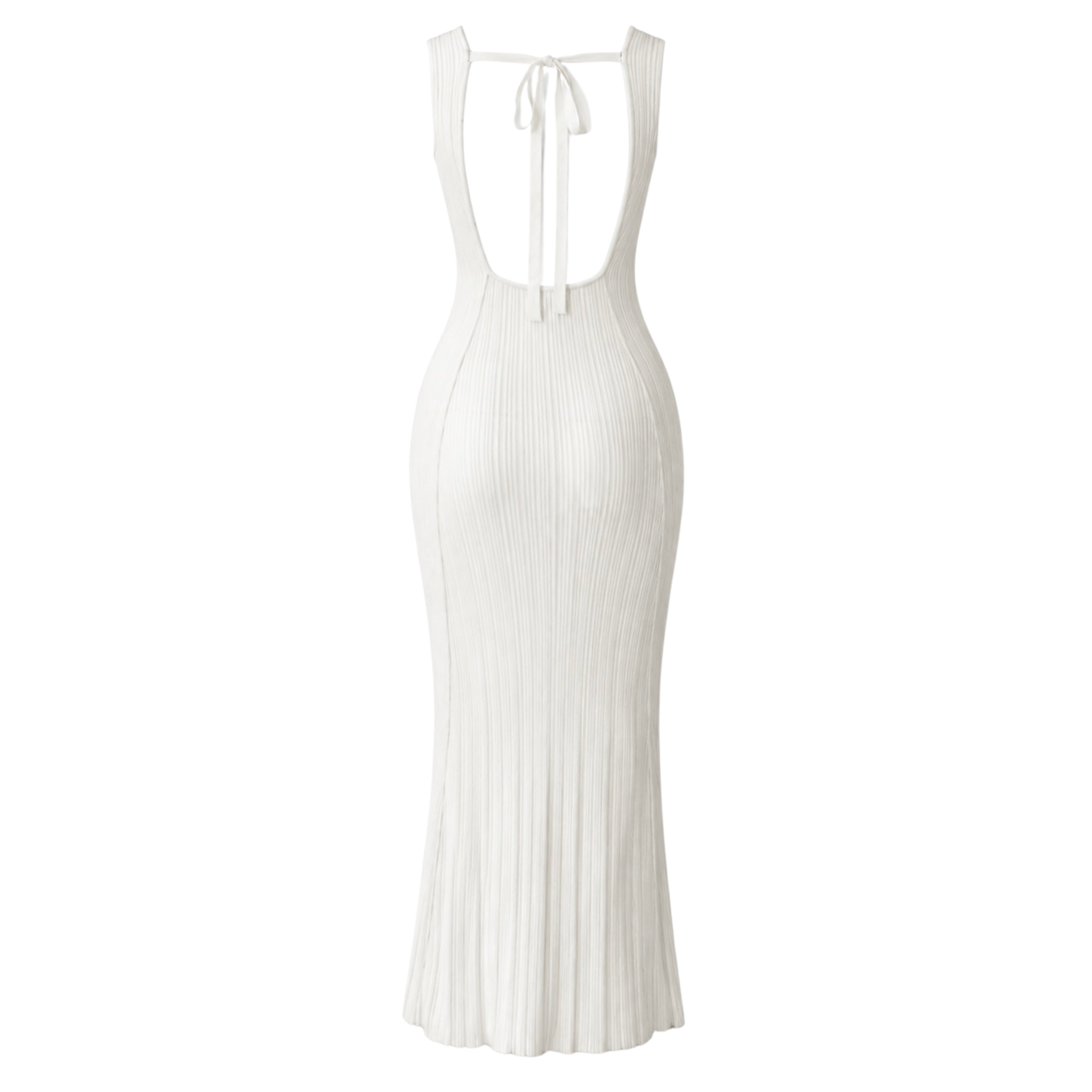 White sleeveless open back lounge dress