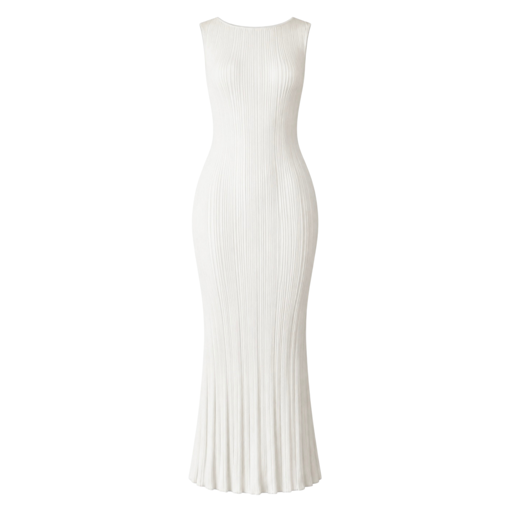 White ribbed lounge dress