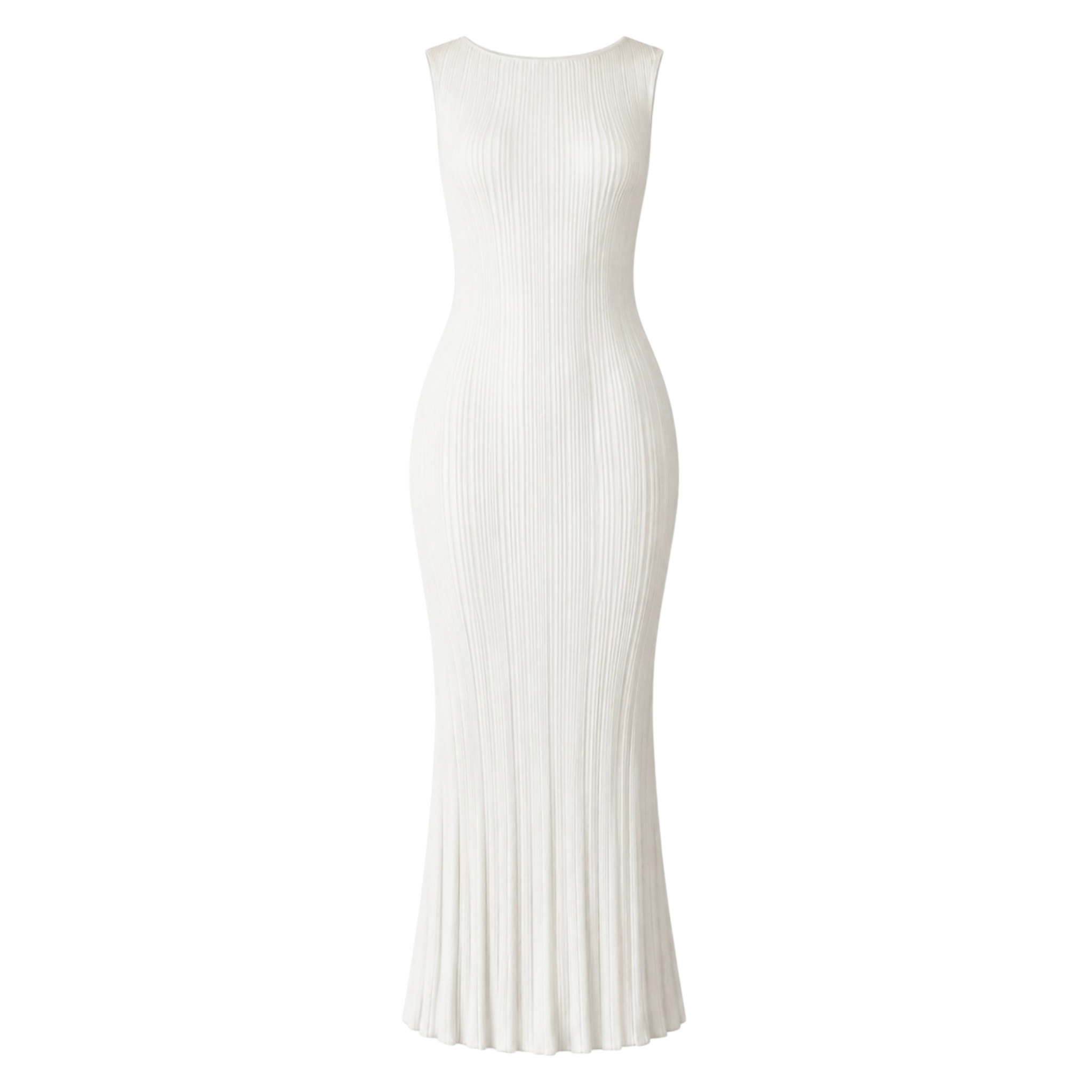 White ribbed lounge dress